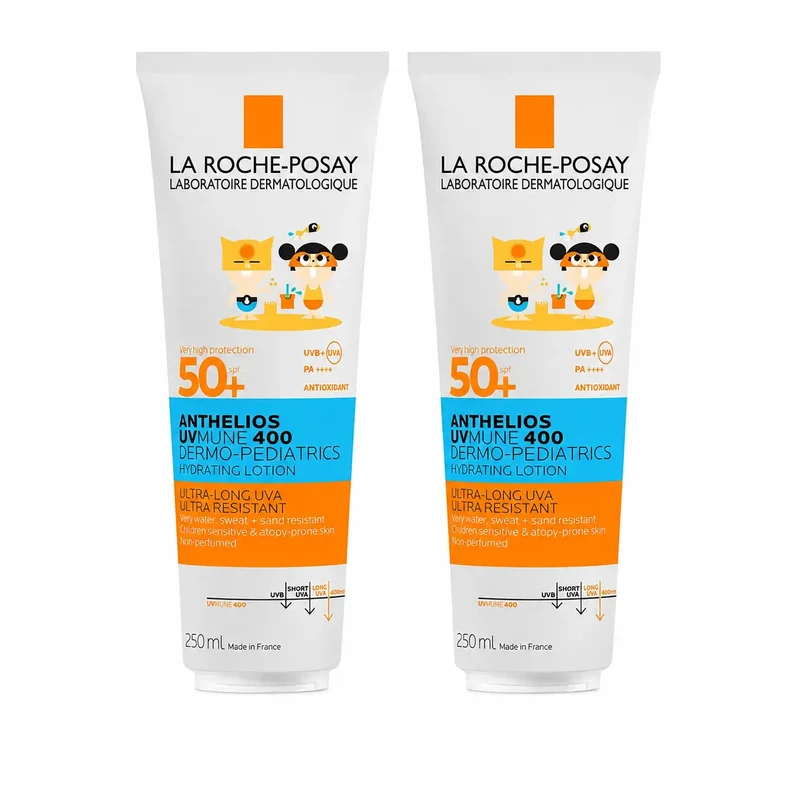 La Roche-Posay Anthelios Dermo-Pediatrics Leche Hidratante SPF 50+ Protector Solar Niños Pack 2 x 250 ml
