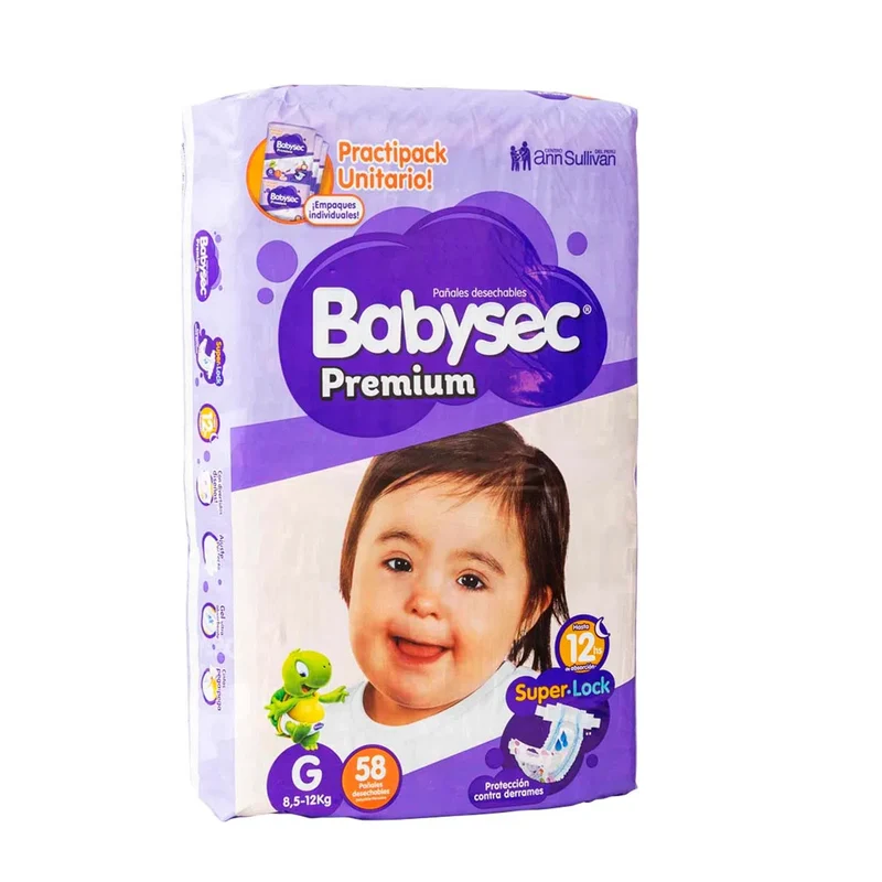 Pañal Premium Babysec G X 58 Unidades