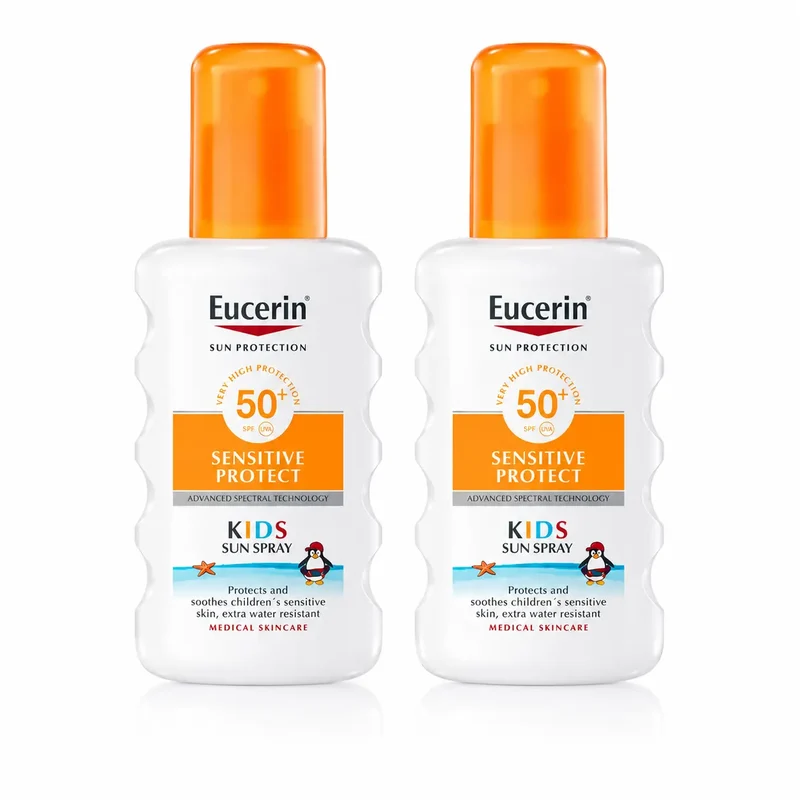 Eucerin Solar Sensitive Protect Kids Spray Infantil Spf50+ 200 Ml , pack 2