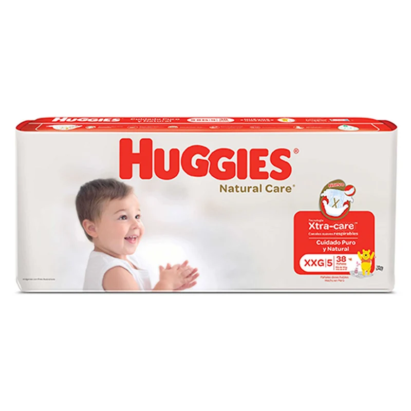 Pañales Natural Care Unisex Huggies Talla Xxg Más De 14Kg X 38 Unidades