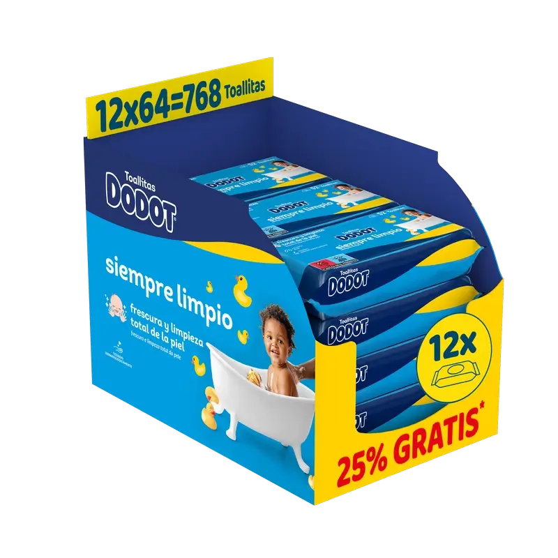 Dodot Toallitas Mainline, 12x64, 768 unidades