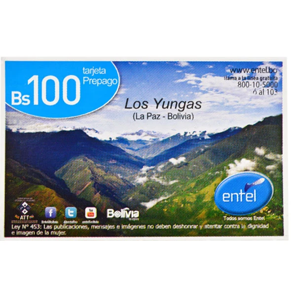Tarjeta Entel Hola 100 Bs Telefono X Unidad