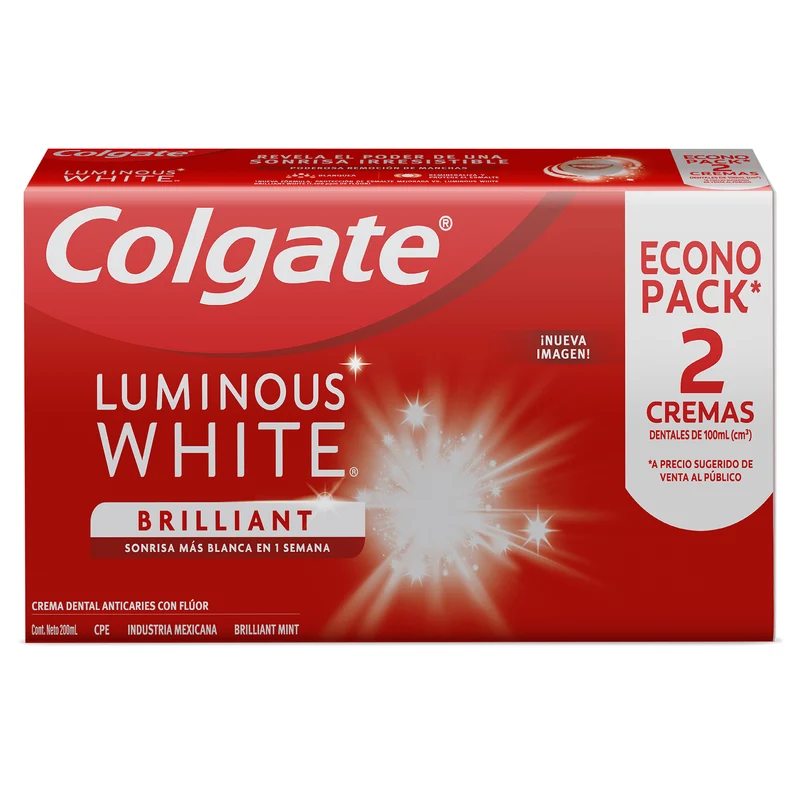 Pack Crema Dental Colgate Luminous White Brilliant