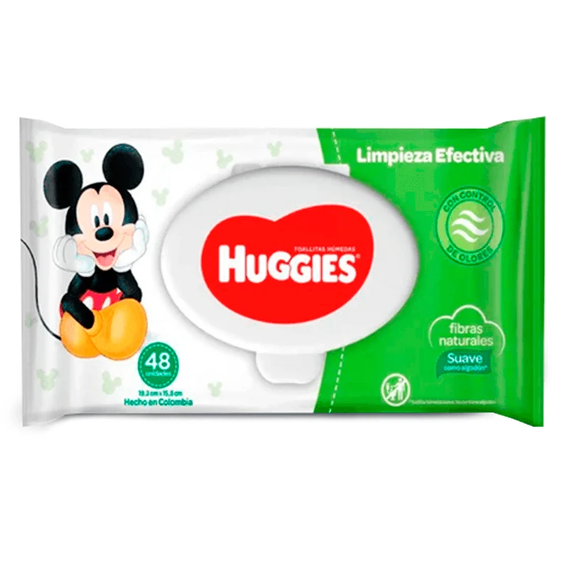 Toallitas Húmedas Huggies Limpieza Efectiva X 48 Unidades
