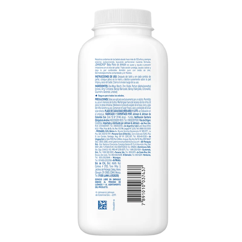 Johnson Talco Polvo De Almidon Para Bebé Máxima Suavidad X 200G