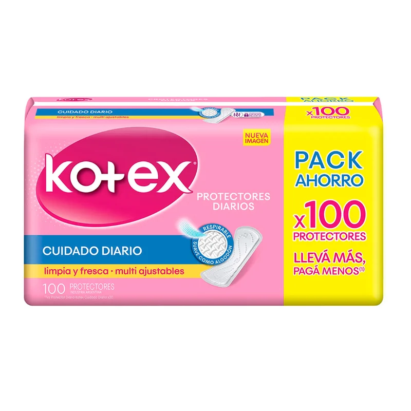 Kotex Cuidado Diario Multi Ajustables X 100 Unidades