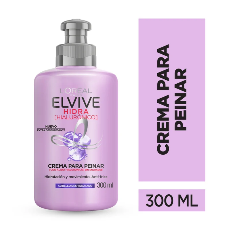 Crema Para Peinar Elvive Hidra Hialurónico - Cabello Deshidratado X 300Ml