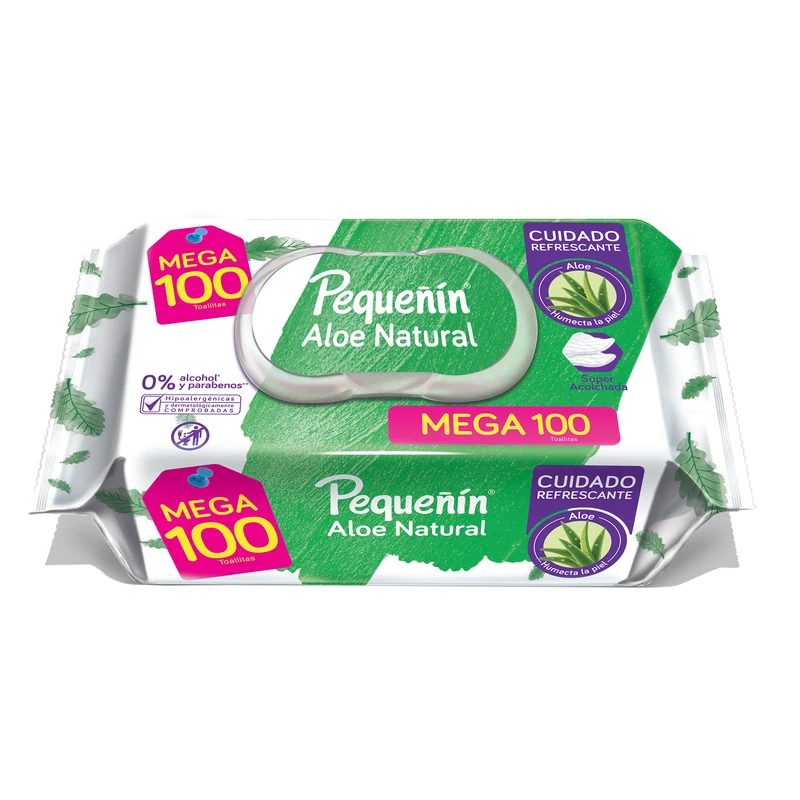 Toallitas Húmedas Pequeñin Aloe Vera X 100 Unidades