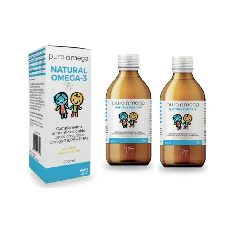 Puro Omega Natural Omega-3 Niños , 2X200 Ml