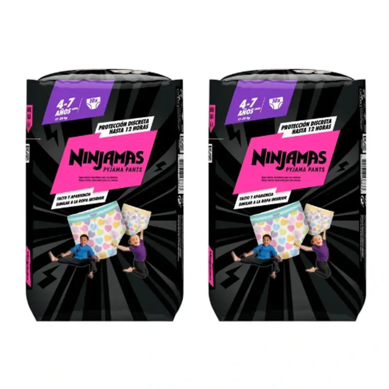 Dodot Ninjamas Talla 7 Corazon, 2X10 Pañales