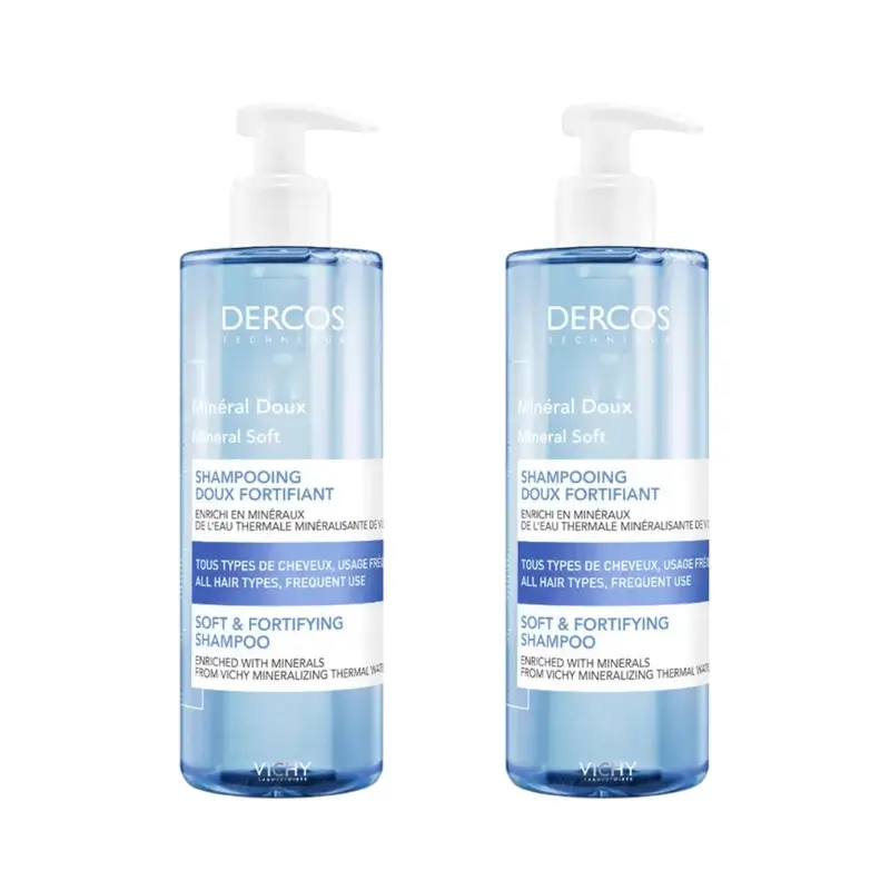 Vichy Dercos Technique Champú Mineral Uso Frecuente, 2X400Ml