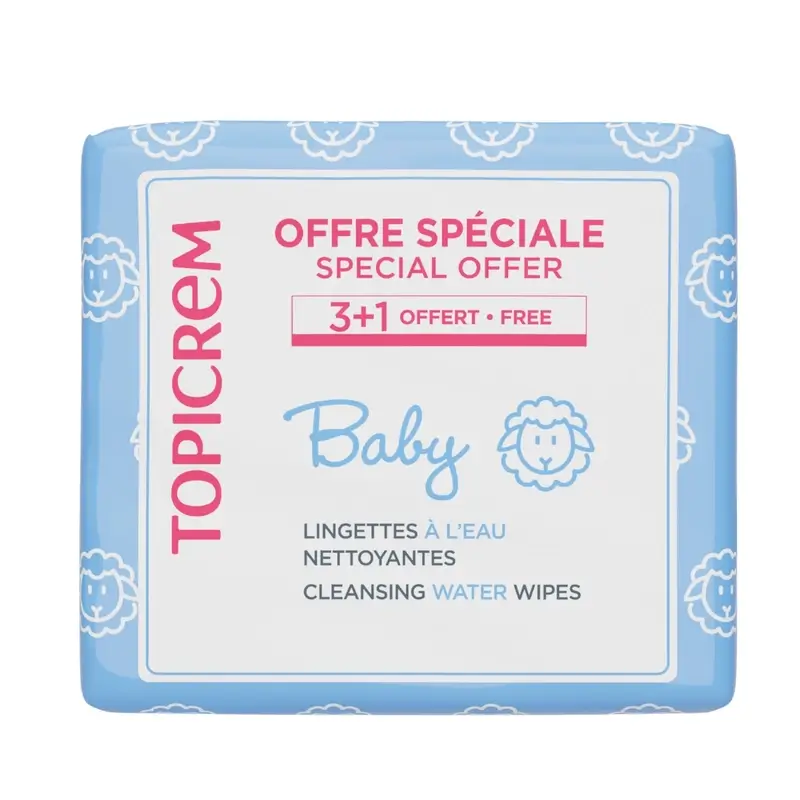 Topicrem Pack Baby Toallitas 3+1, 60 unidades