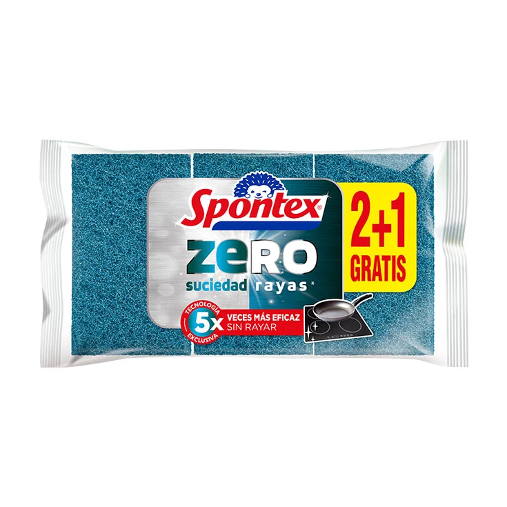 Estropajo cero suciedad Spontex 2+1