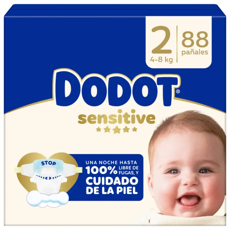 Dodot Sensitive Talla 2, 4kg-8kg, 88 Pañales