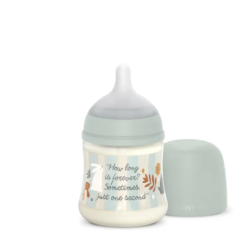 Suavinex Biberón 150 Ml, Flujo Lento (S), +0 Meses, Wonderland Verde