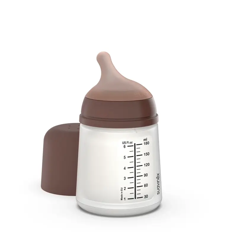 Suavinex Biberón Anticólico Zero Zero 180 Ml, Flujo Lento (S), +0 Meses, Deep
