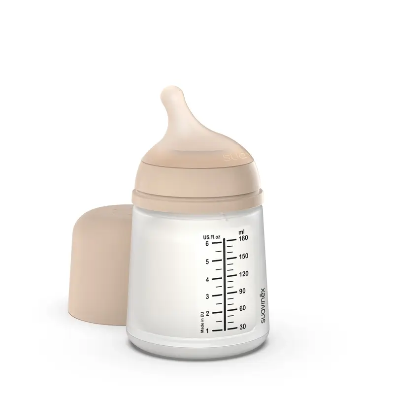 Suavinex Biberón Anticólico Zero Zero 180 Ml, Flujo Lento (S), +0 Meses, Light