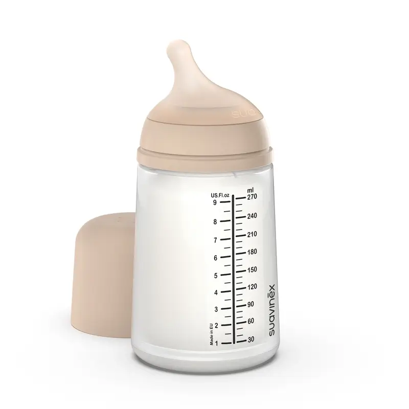 Suavinex Biberón Anticólico Zero Zero 270 Ml, Flujo Medio (M), +3 Meses, Light