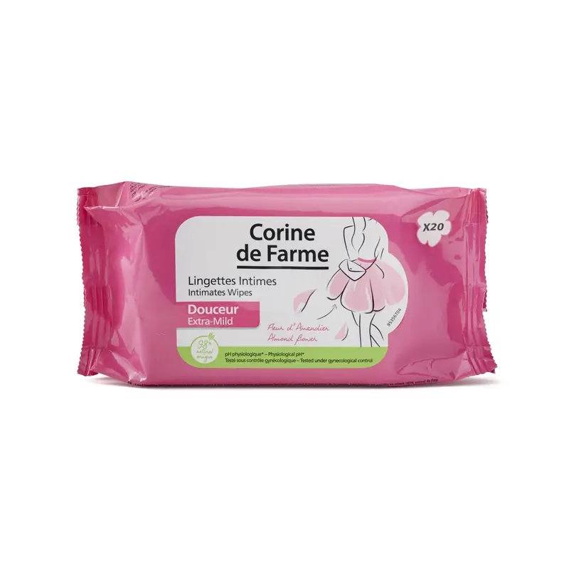 Corine De Farme Toallitas Suaves Higiene Íntima Adultos , 20 unidades