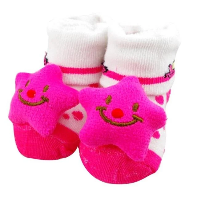 Pink Baby Anti-slip Socks Cotton Boots