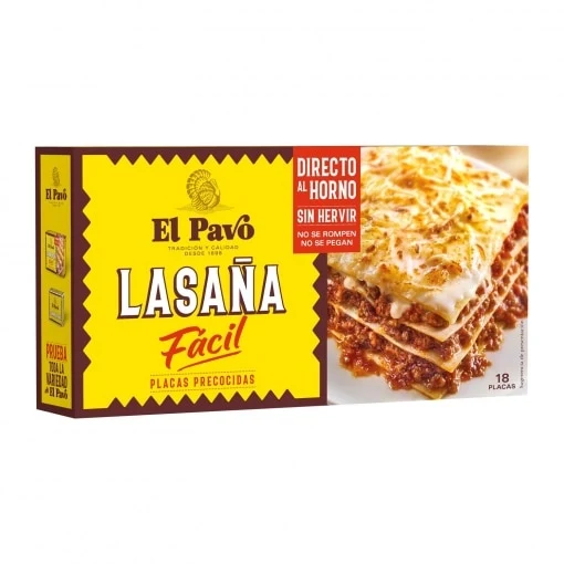 Placas de Lasaña Precocidas El Pavo