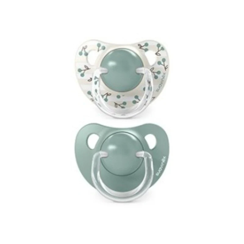 SUAVINEX Chupete Tetina Anatómica Silicona +18 Meses x2 (Verde Cerezas)